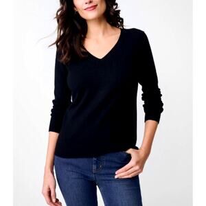 J.McLaughlin Women's Black Solid Maye Cashmere Sweater Size M
